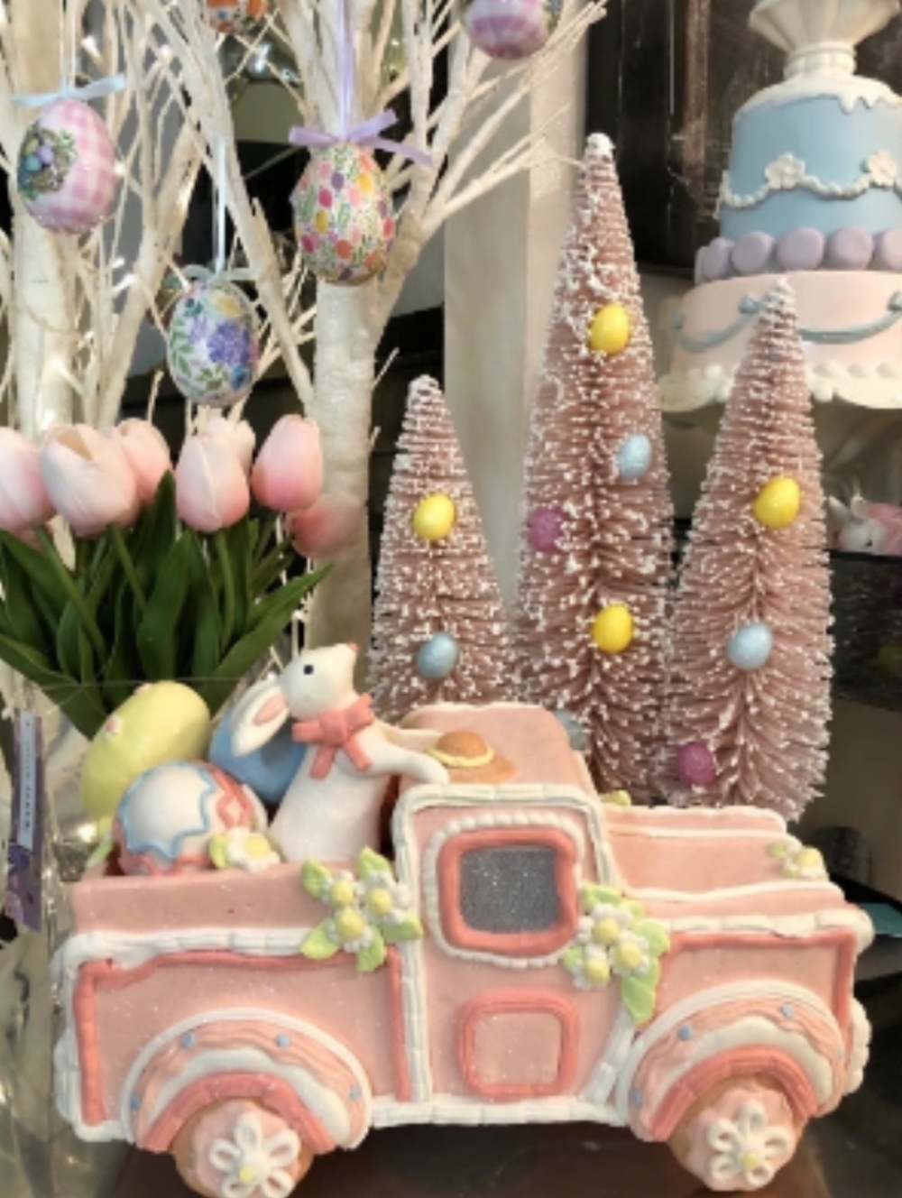Light Up Pastel Bunny Rabbit Easter Eggs Clay Dough Gingerbread Farmhouse Truck
